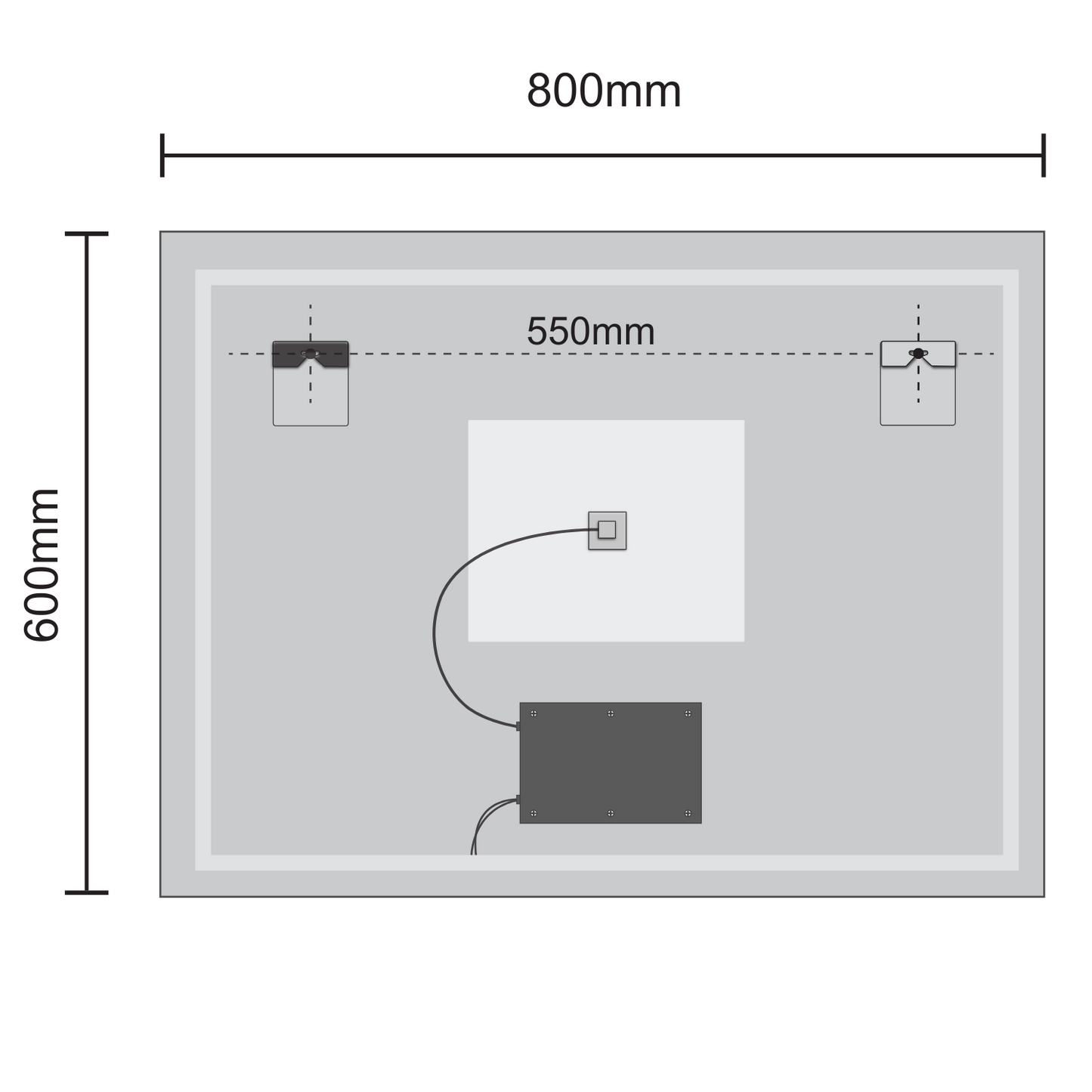 Miroir Rectangulaire LED Lyon - 80 cm