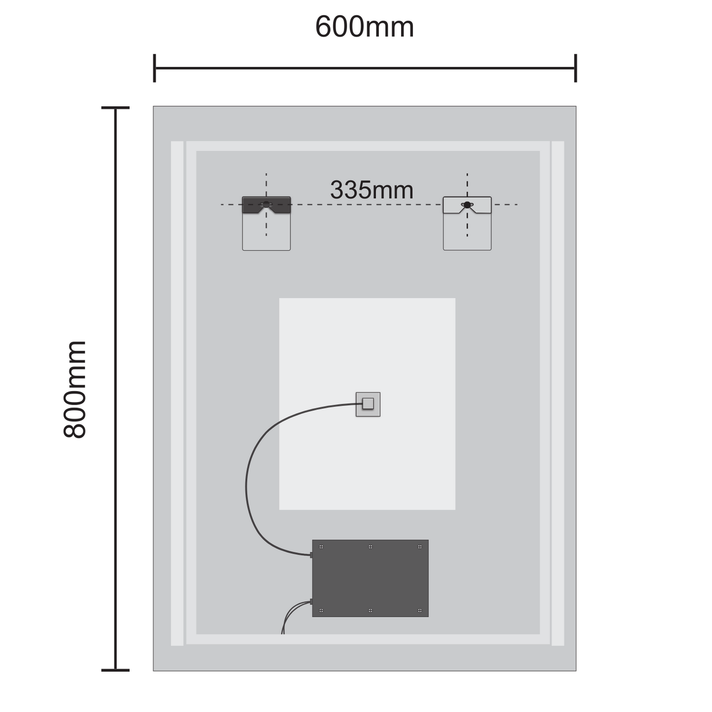 Miroir Rectangulaire LED Phoenix - 80 cm