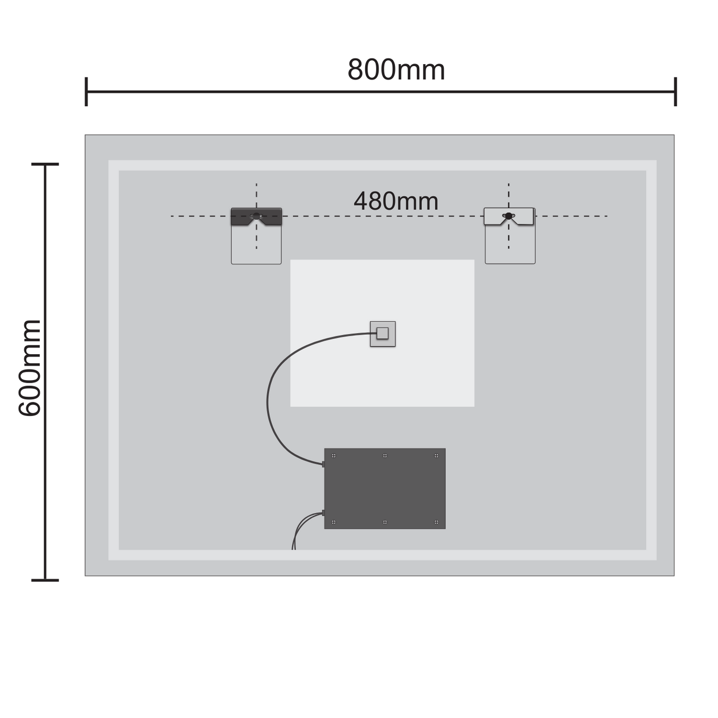 Miroir Rectangulaire LED Reyes - 80 cm