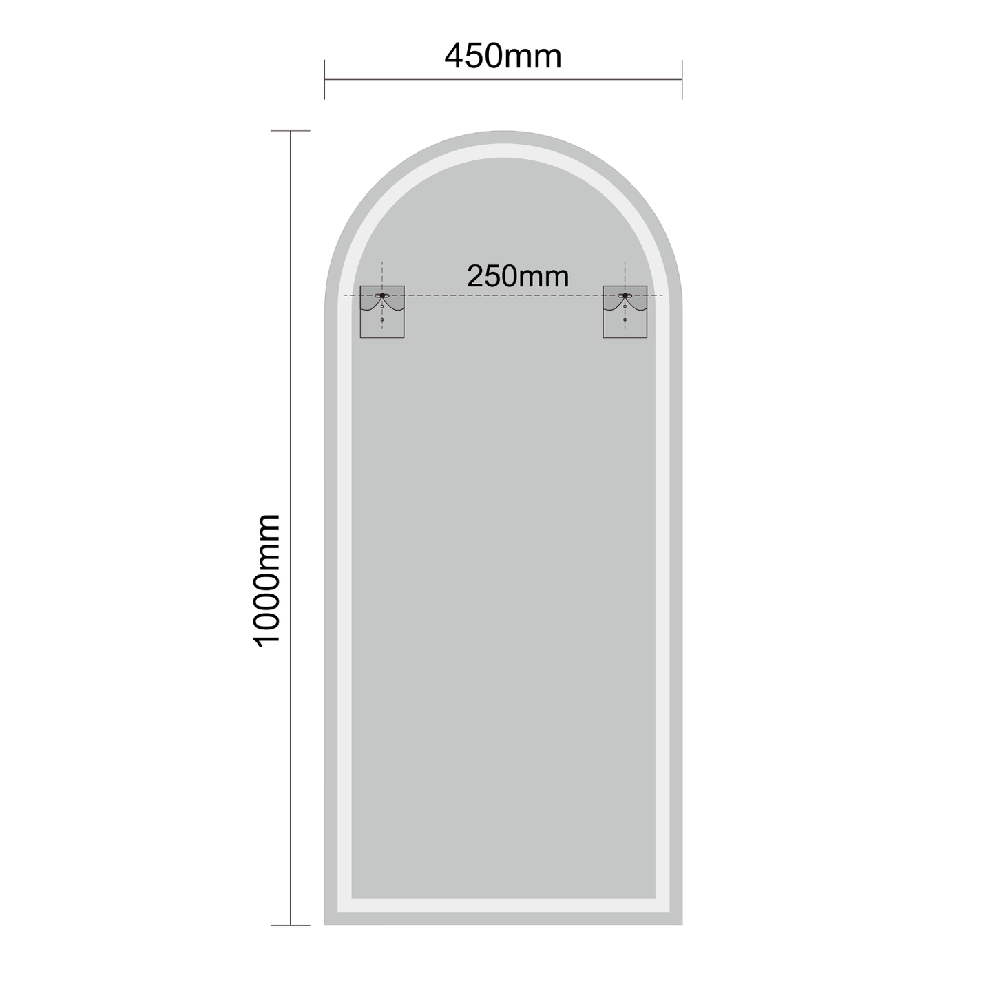 Miroir Arche LED Tunis - 100 cm