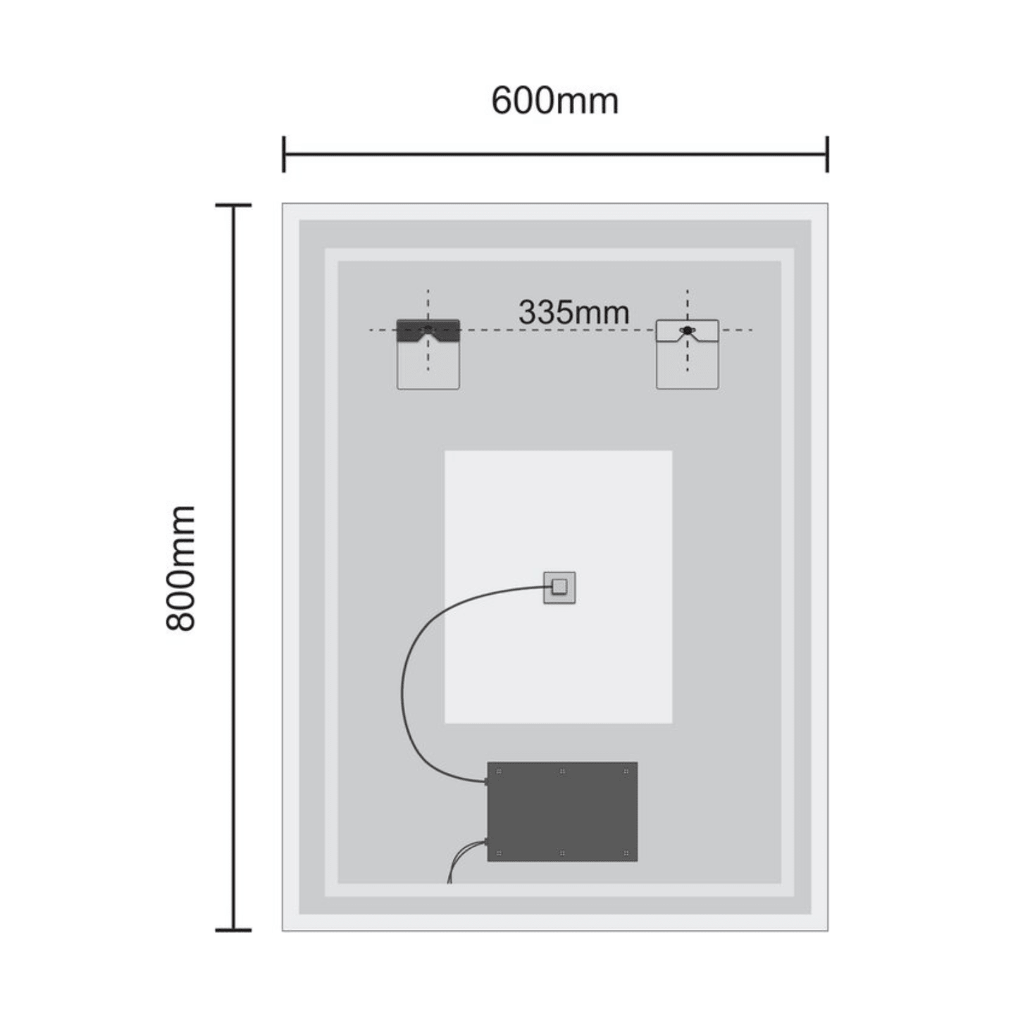 Miroir Rectangulaire LED Orlando - 80 cm
