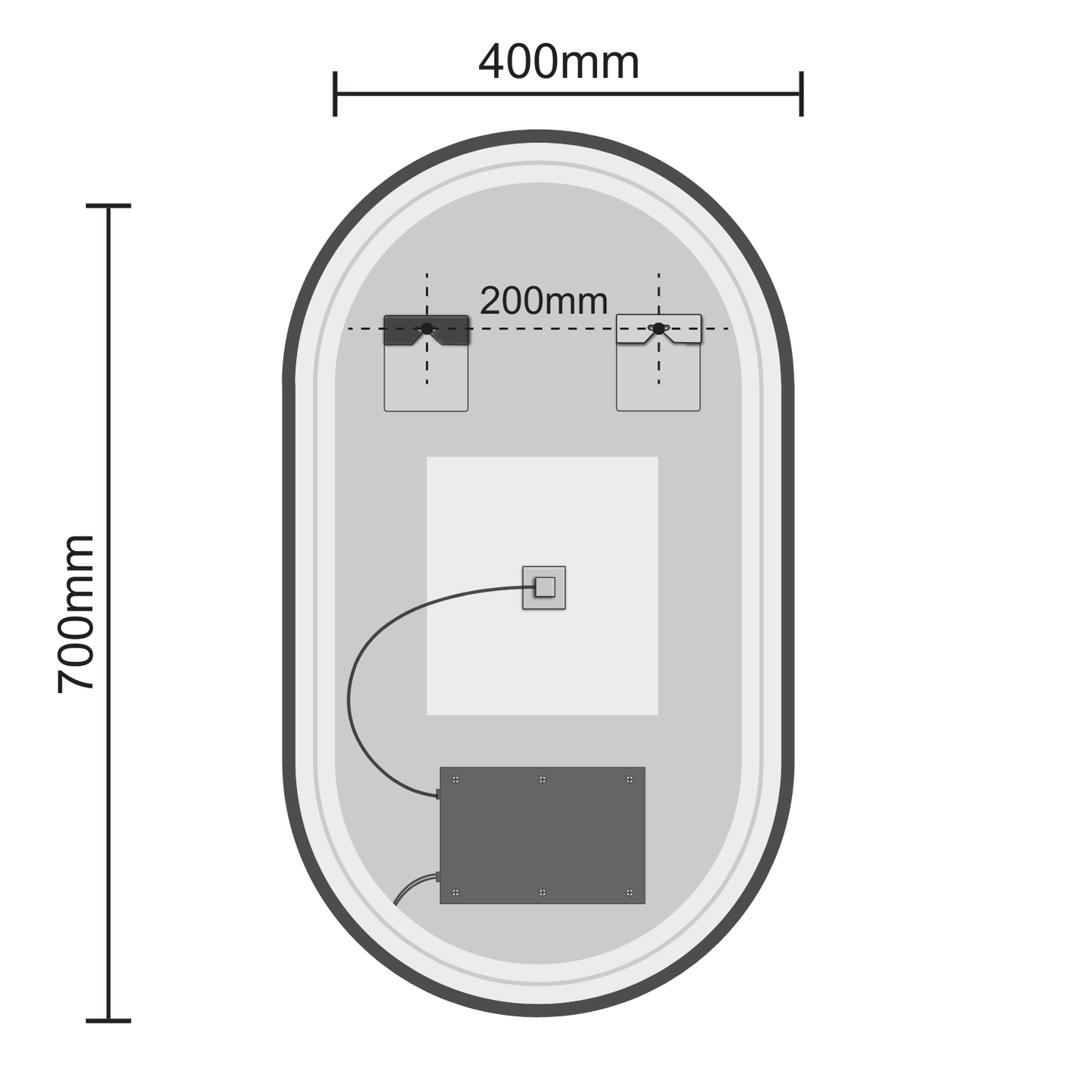 Miroir Ovale LED Berlin - 70 cm