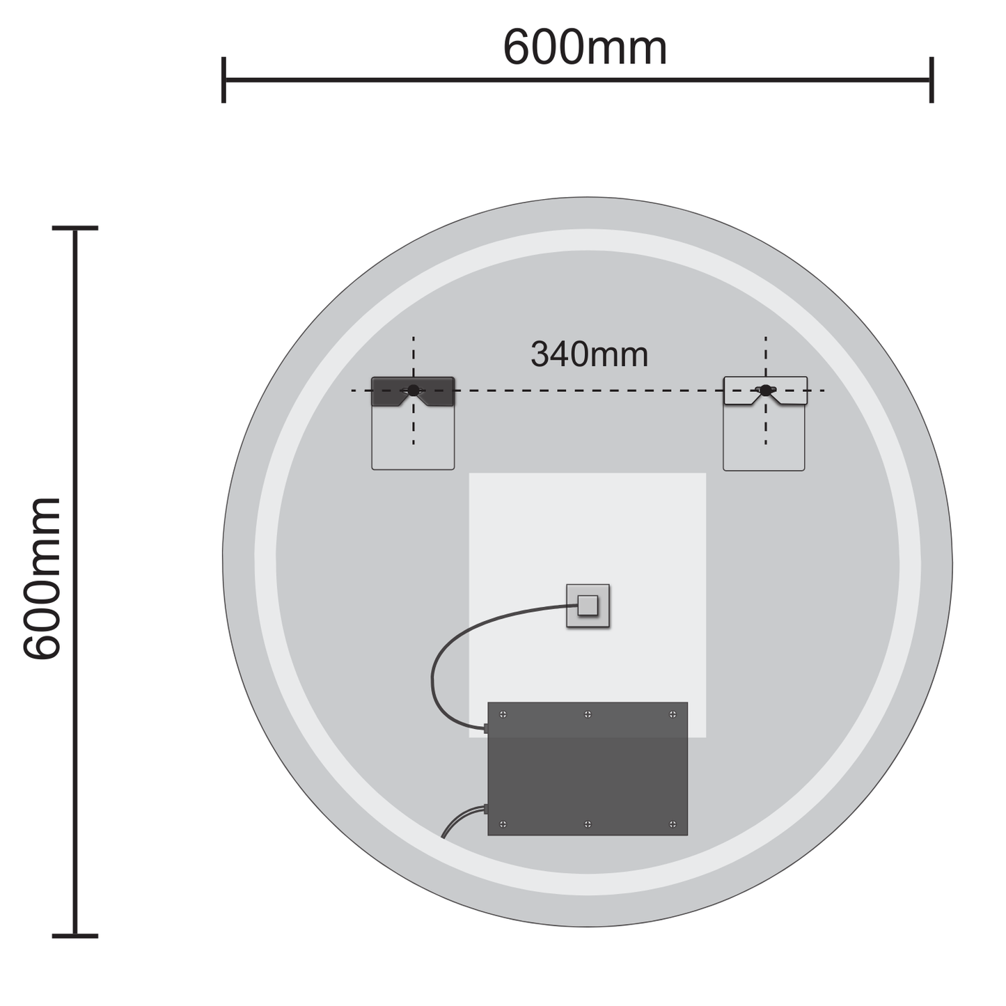 Miroir Rond LED Chicago - 60 cm