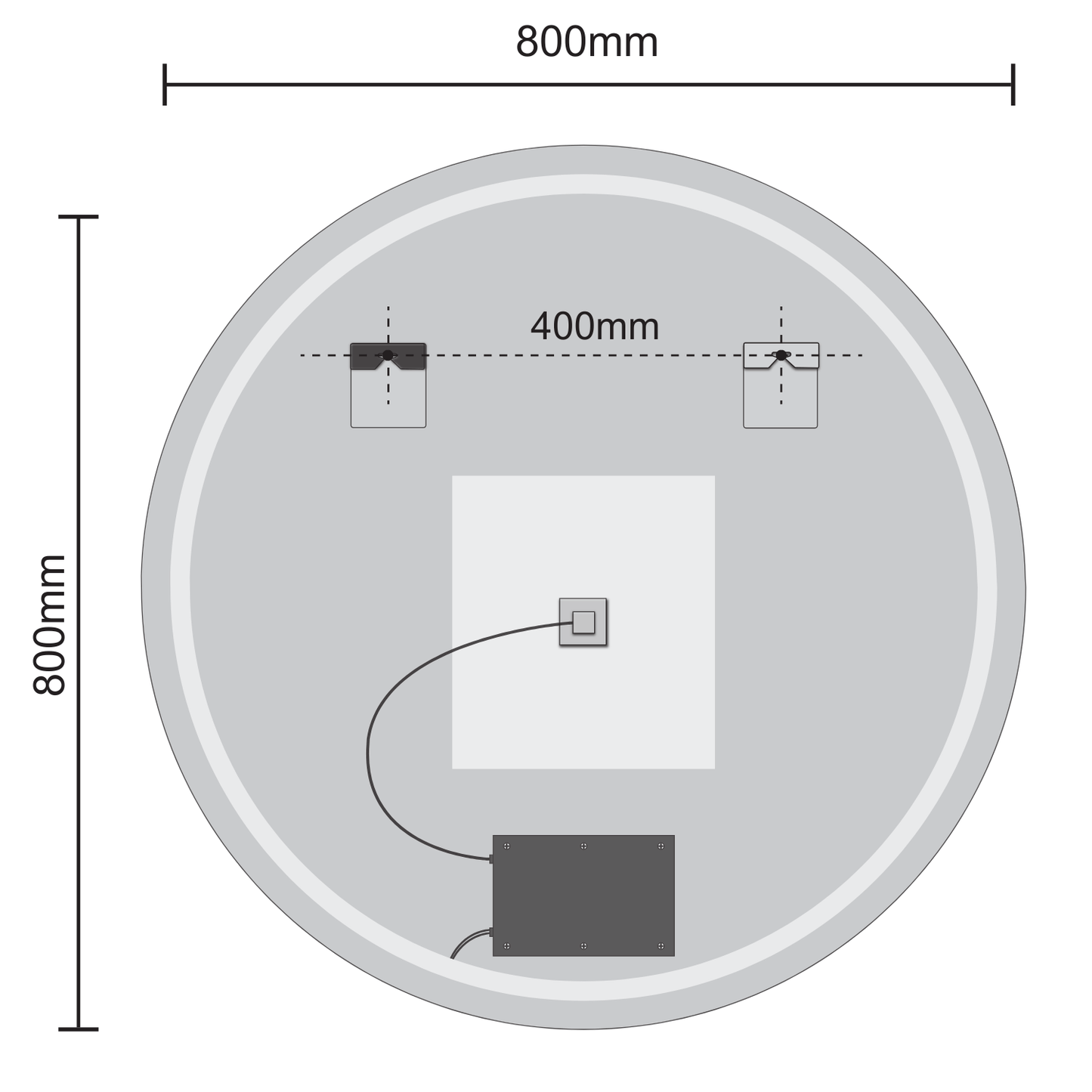 Miroir Rond LED Dallas - 80 cm