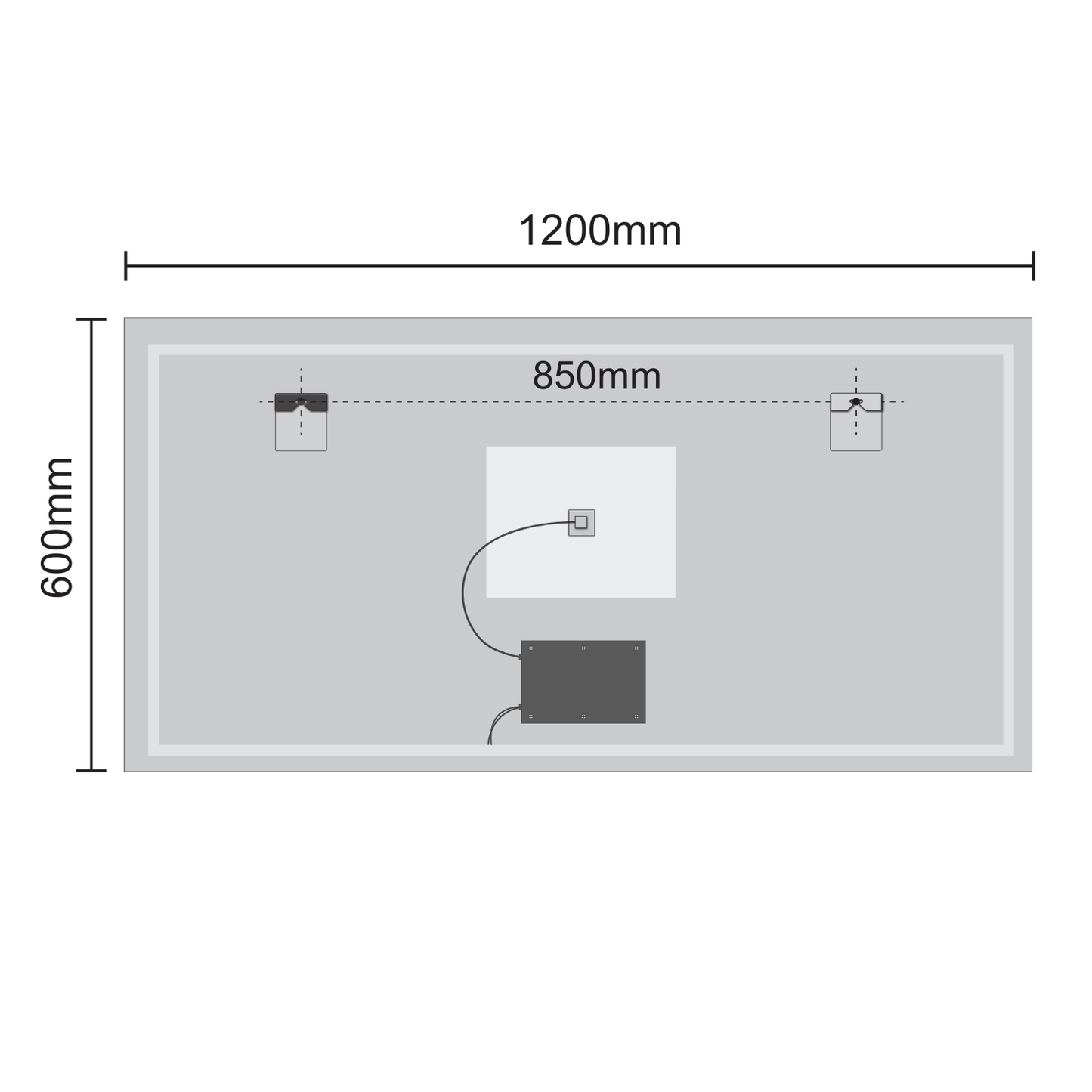 Miroir Rectangulaire LED Memphis - 120 cm