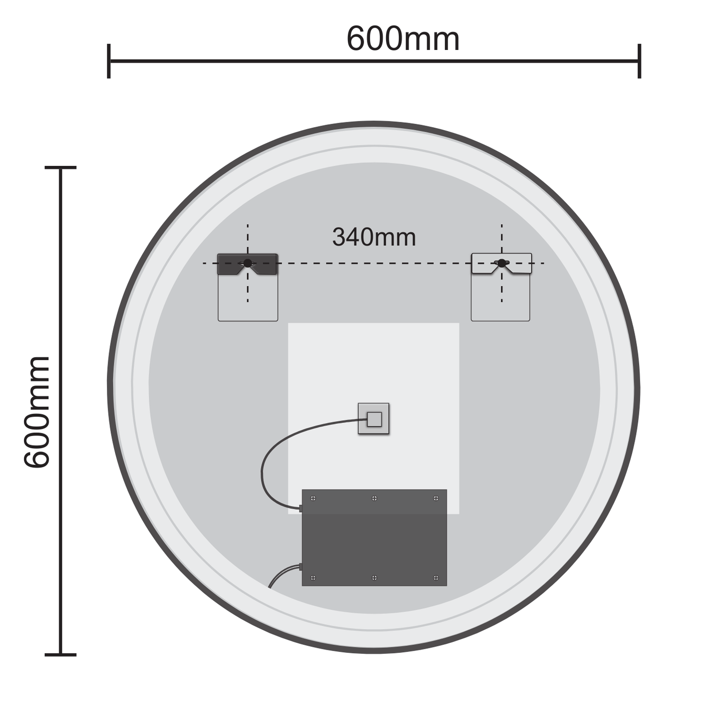 Miroir Rond LED Milano - 60 cm