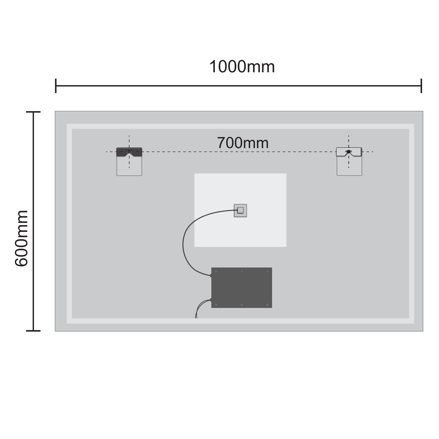 Miroir Rectangulaire LED Riviera - 100 cm
