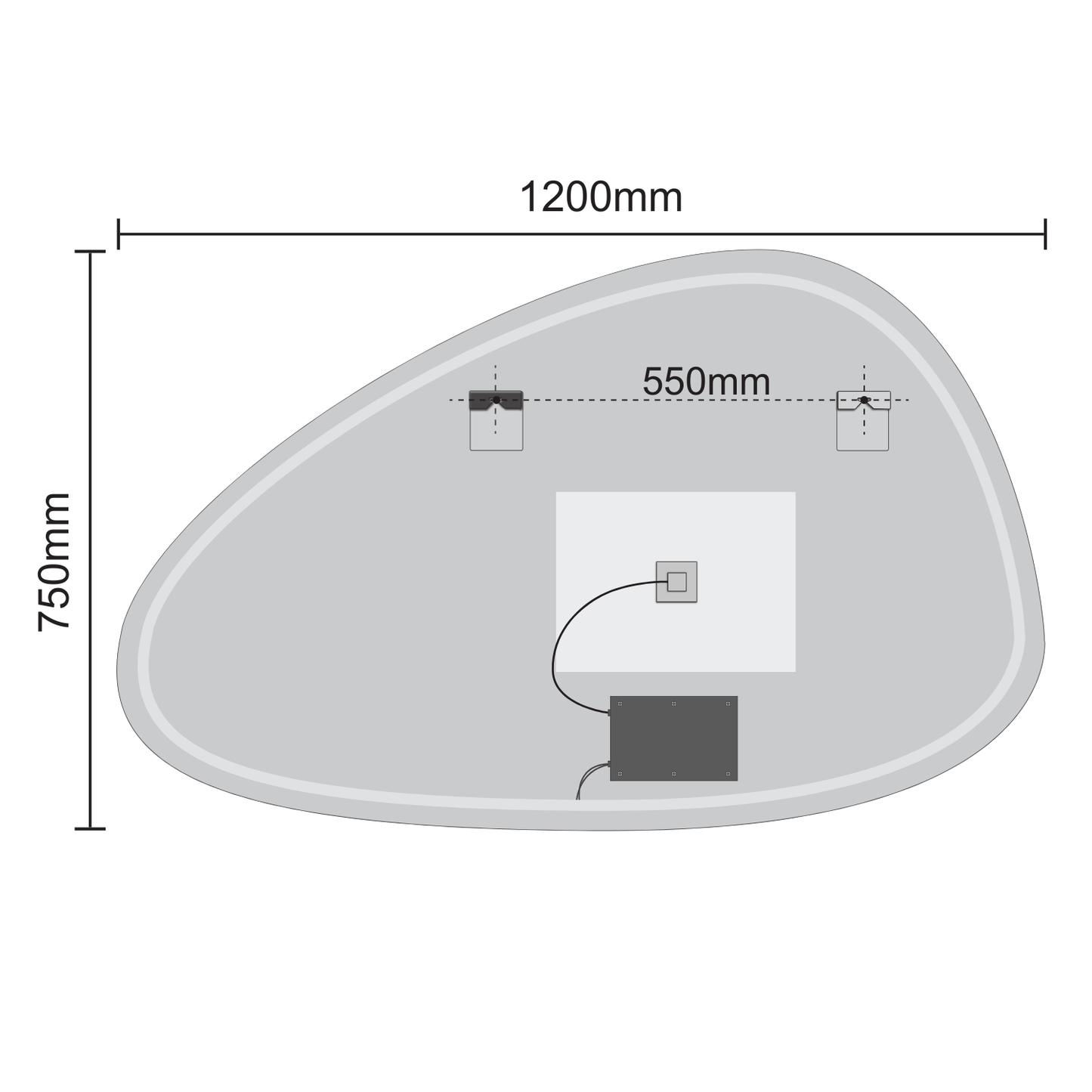 Miroir Asymétrique LED Sevilla - 120 cm