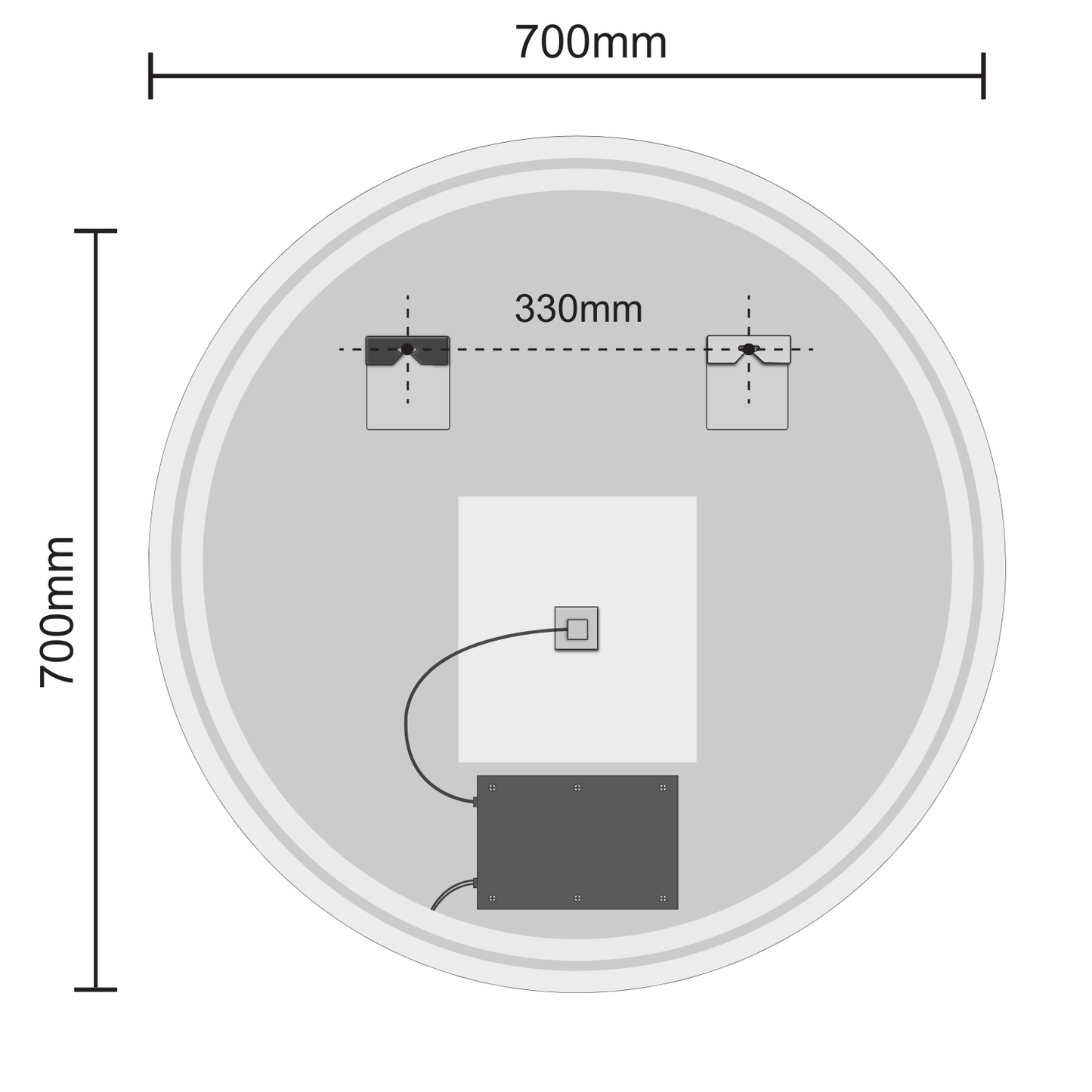 Miroir Rond LED Vegas - 70 cm