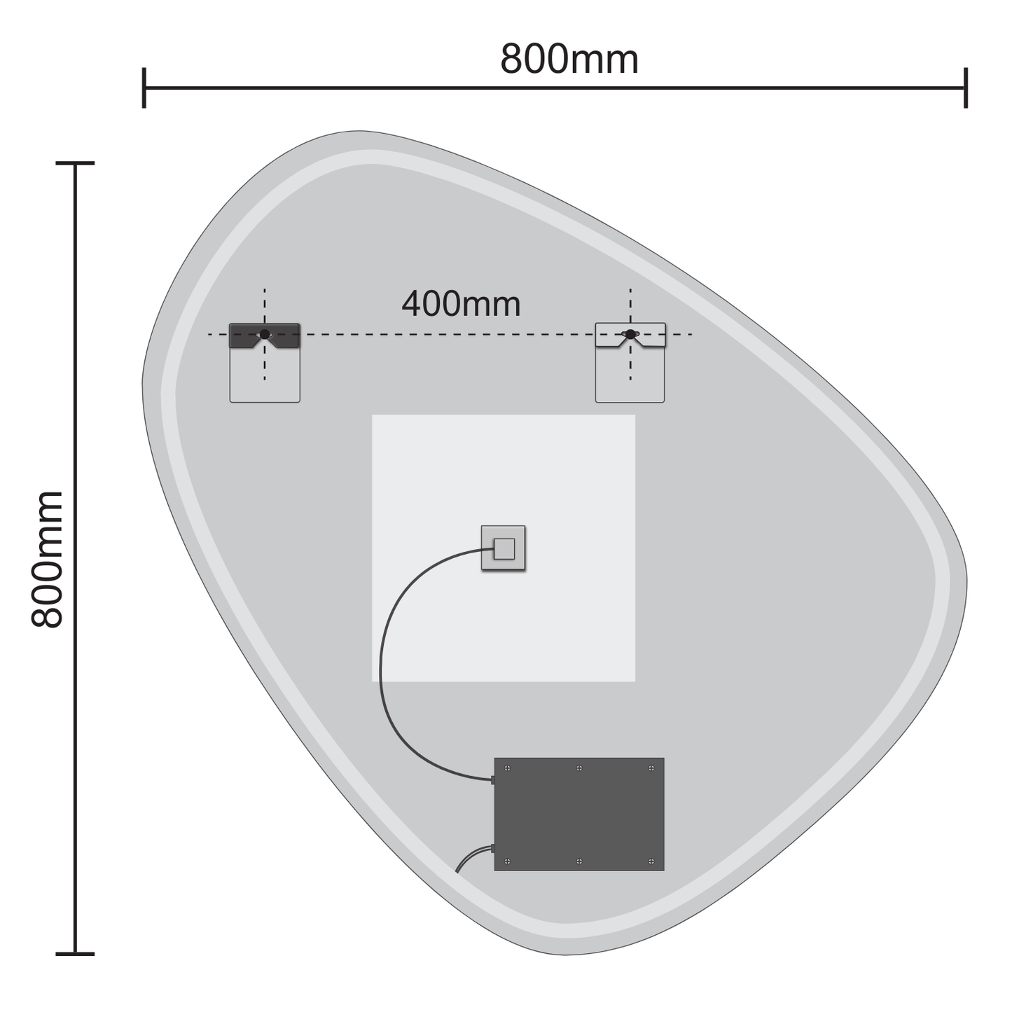 Miroir Asymétrique LED Zürich- 80 cm