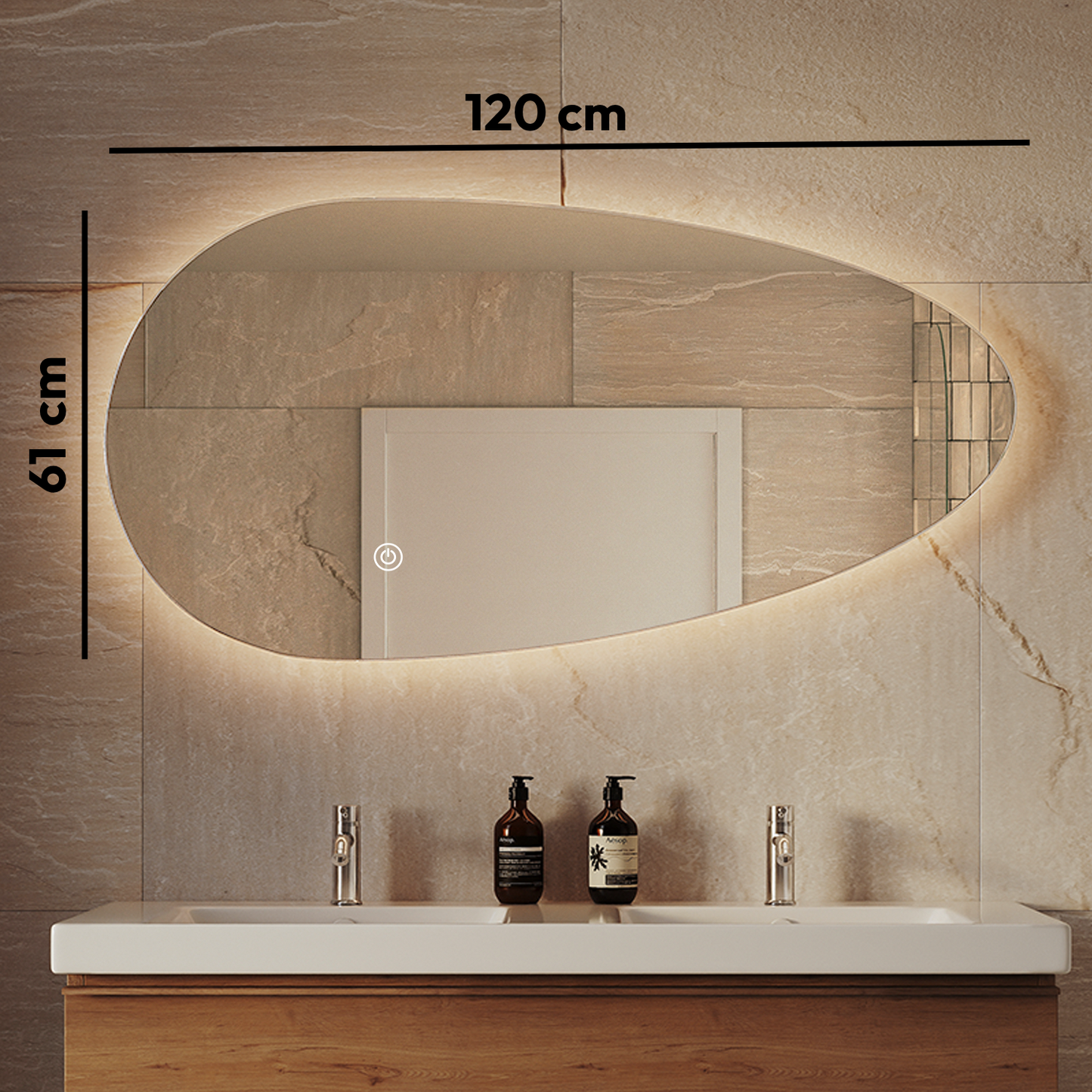 Miroir Asymétrique LED Adana - 120 cm