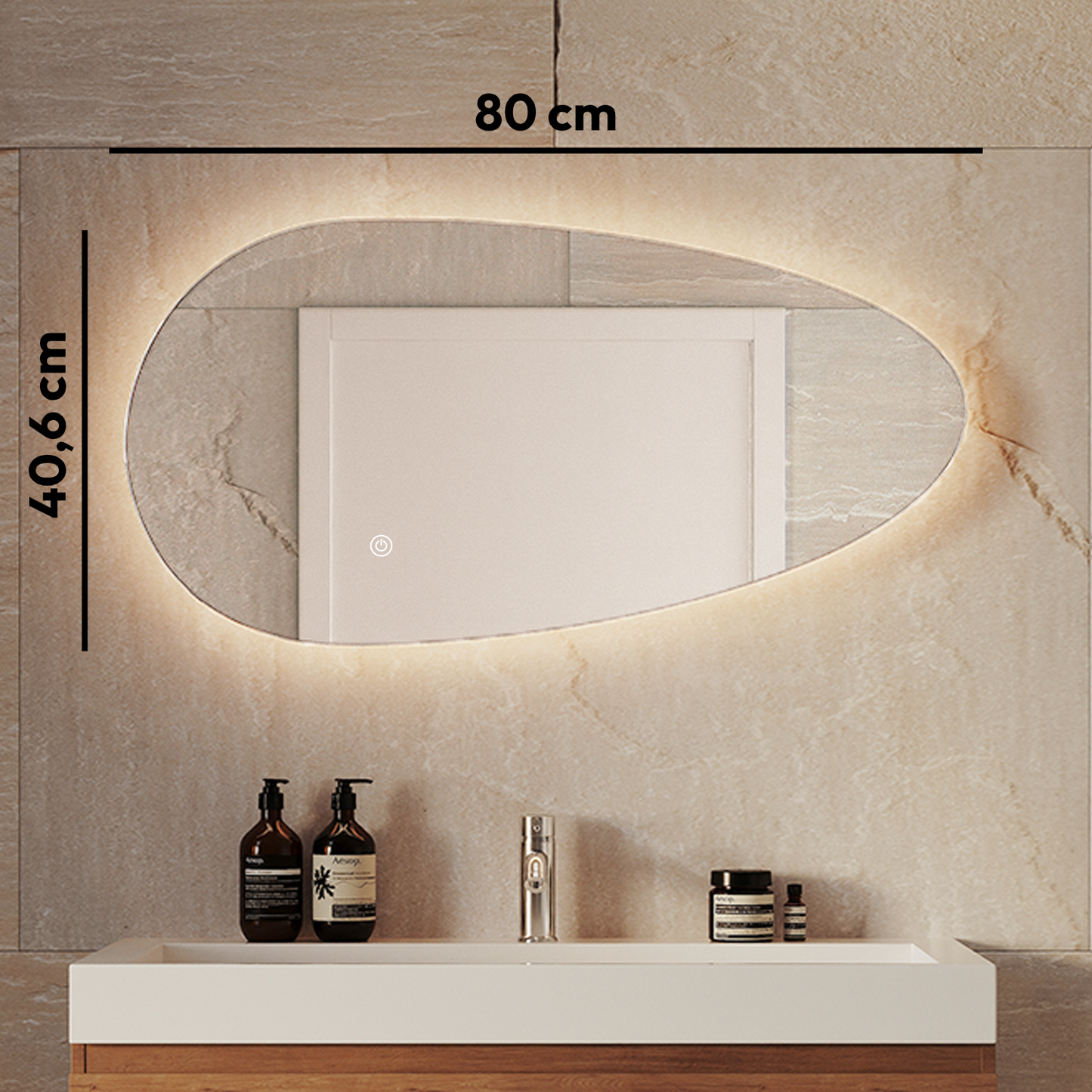 Miroir Asymétrique LED Adana - 80 cm