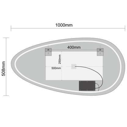 Miroir Asymétrique LED Adana - 100 cm
