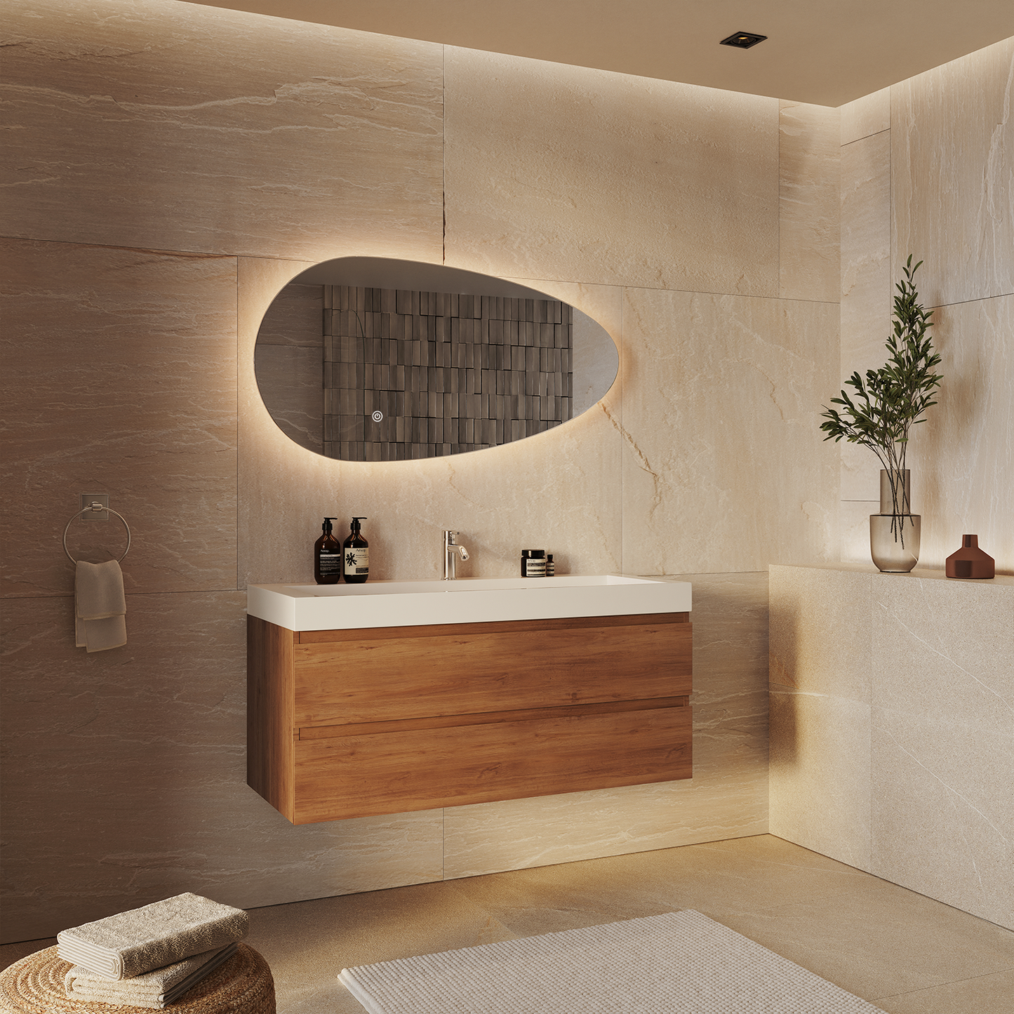 Miroir Asymétrique LED Adana - 100 cm
