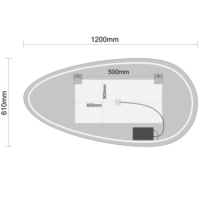 Miroir Asymétrique LED Adana - 120 cm