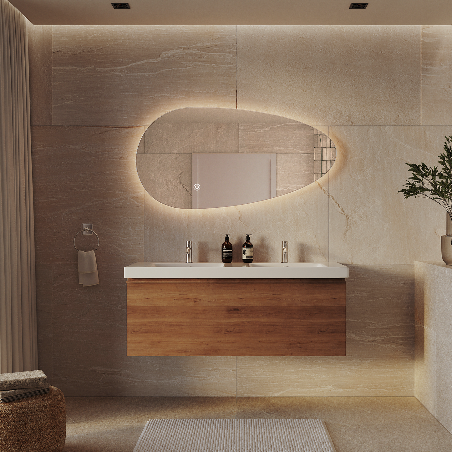 Miroir Asymétrique LED Adana - 120 cm