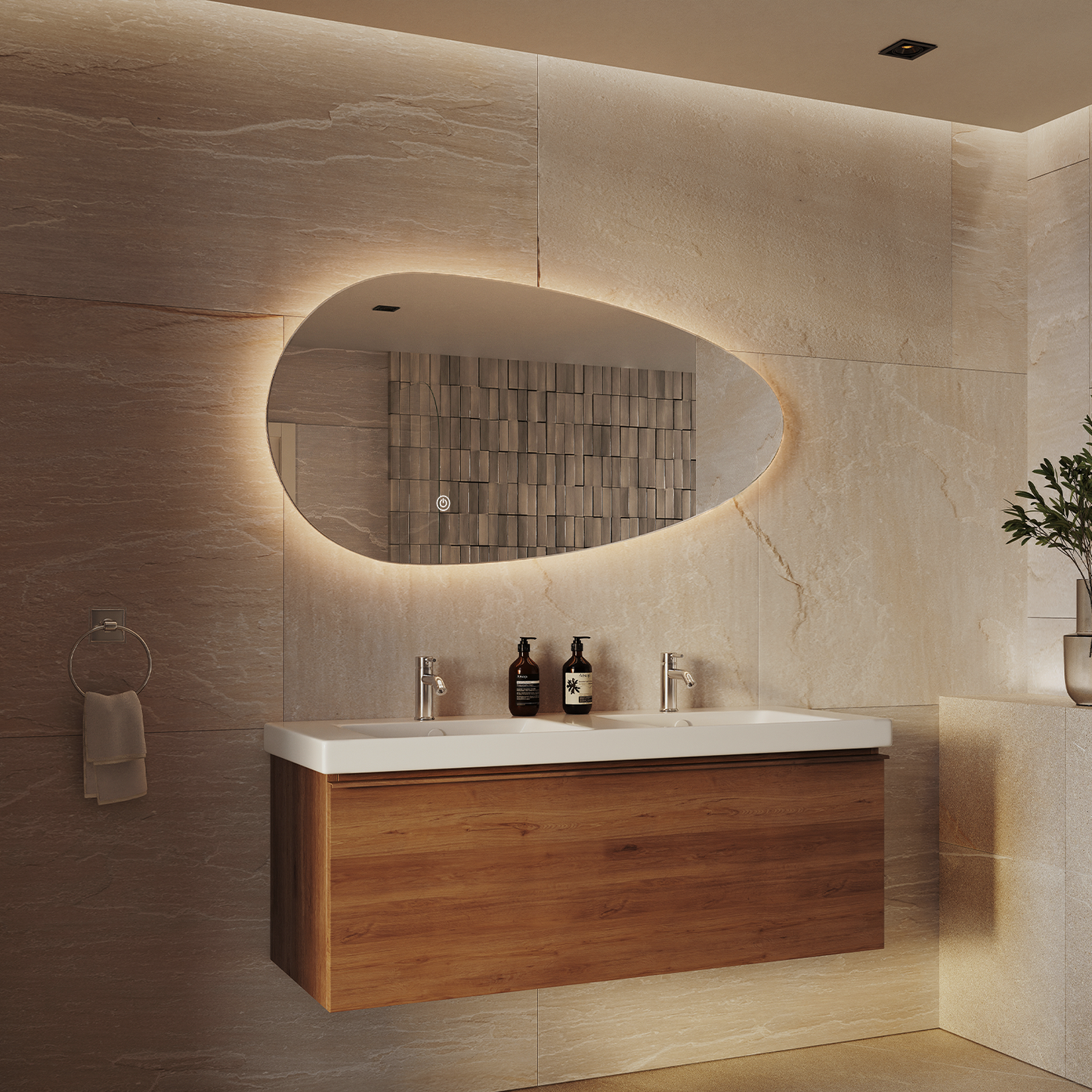 Miroir Asymétrique LED Adana - 120 cm