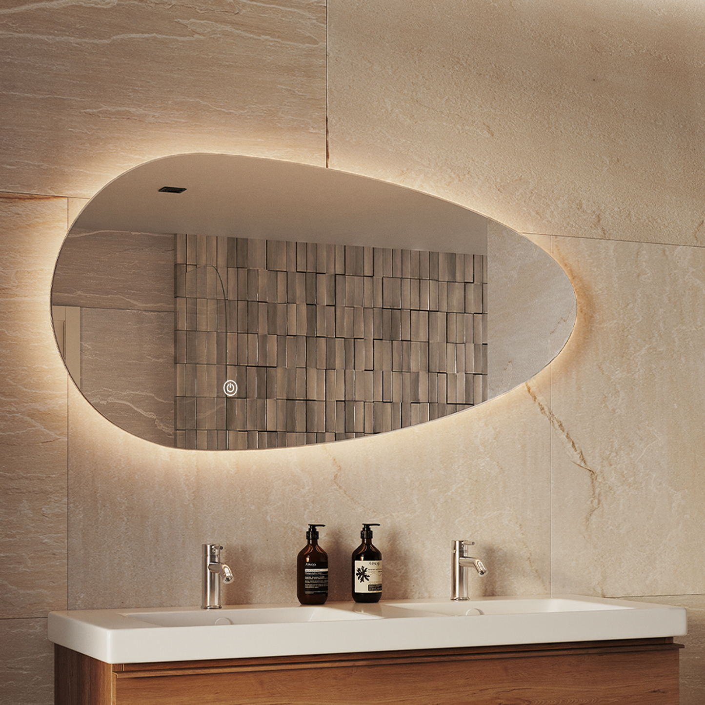 Miroir Asymétrique LED Adana - 120 cm