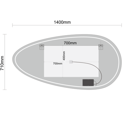 Miroir Asymétrique LED Adana - 140 cm