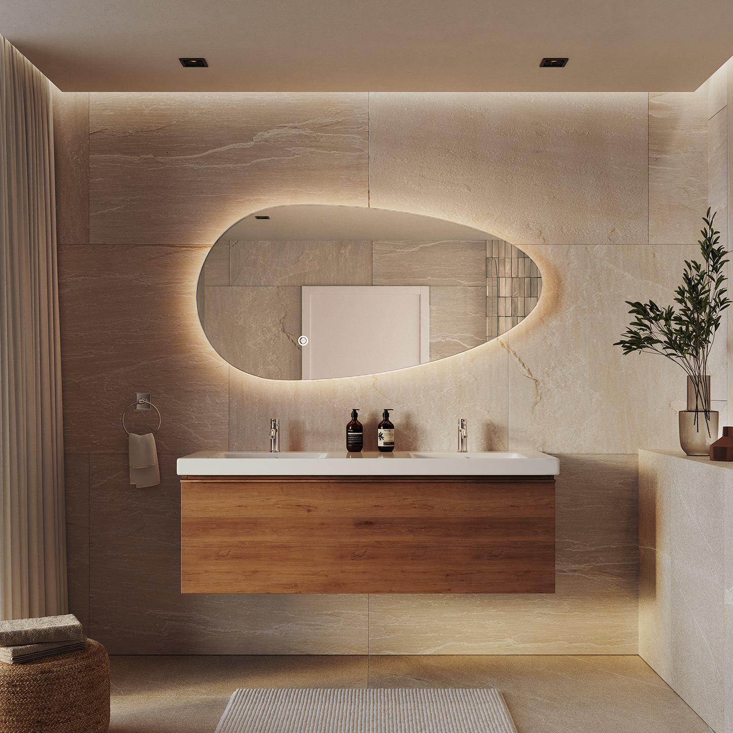 Miroir Asymétrique LED Adana - 140 cm
