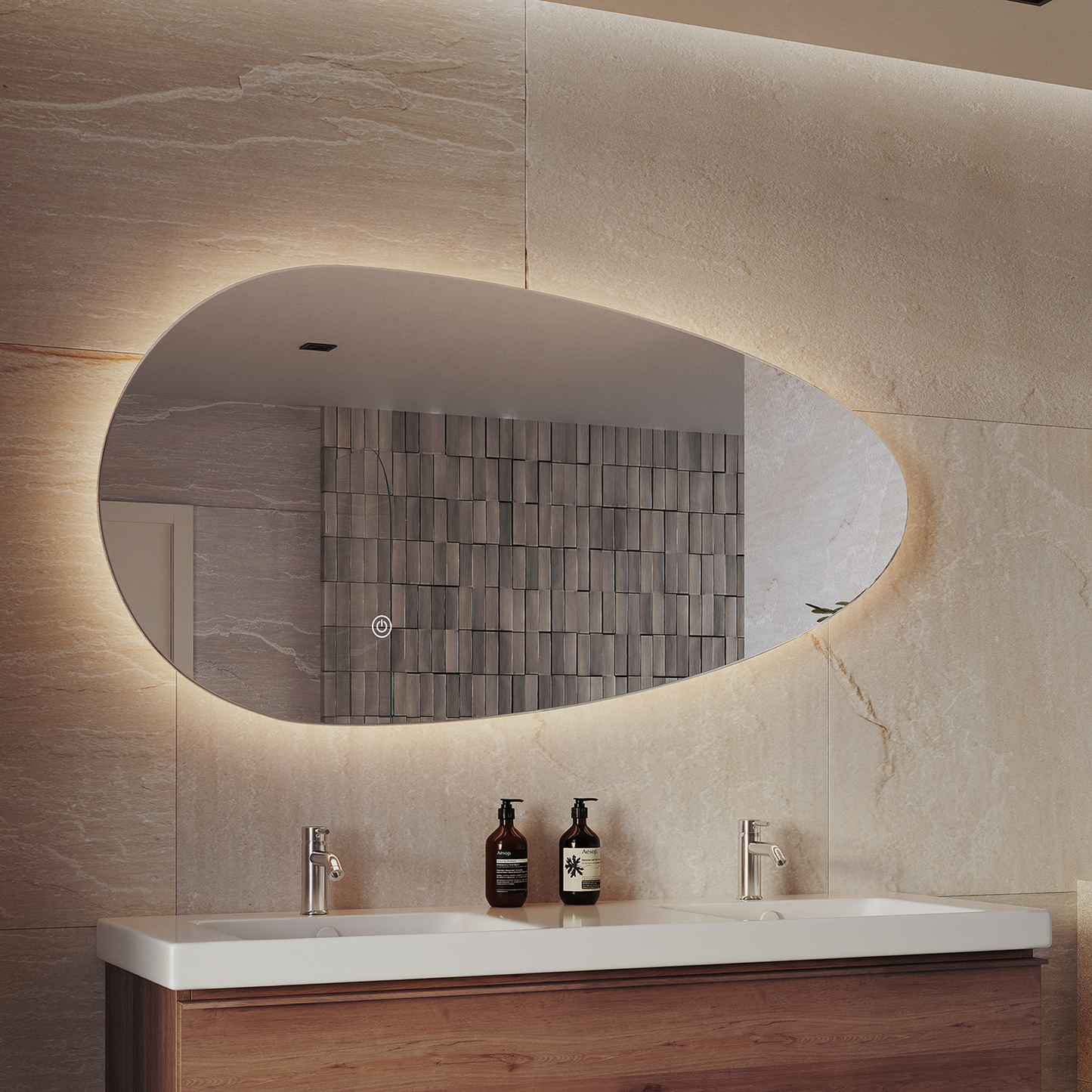 Miroir Asymétrique LED Adana - 140 cm