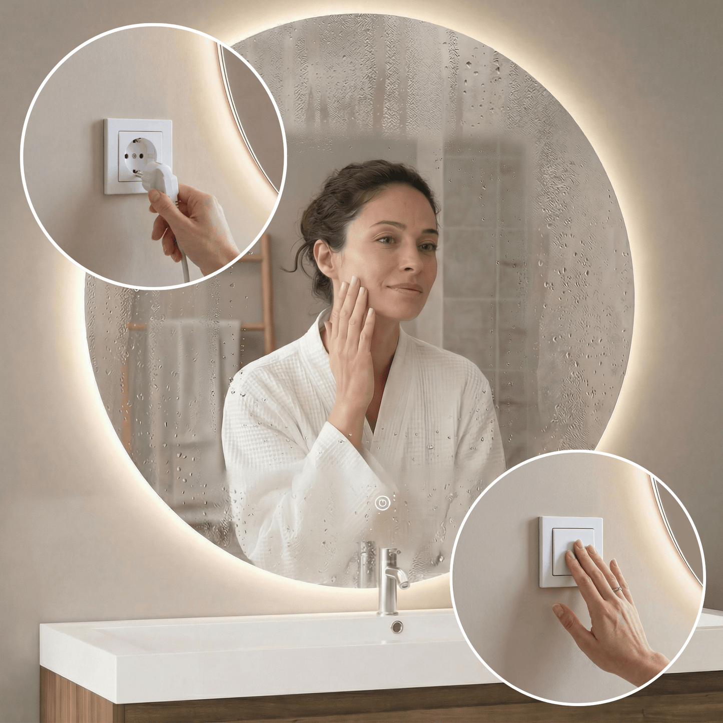 Miroir Rond LED Austin - 100 cm
