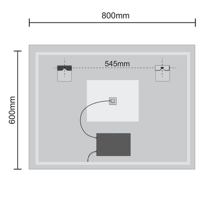 Miroir Rectangulaire LED Bryce - 80 cm