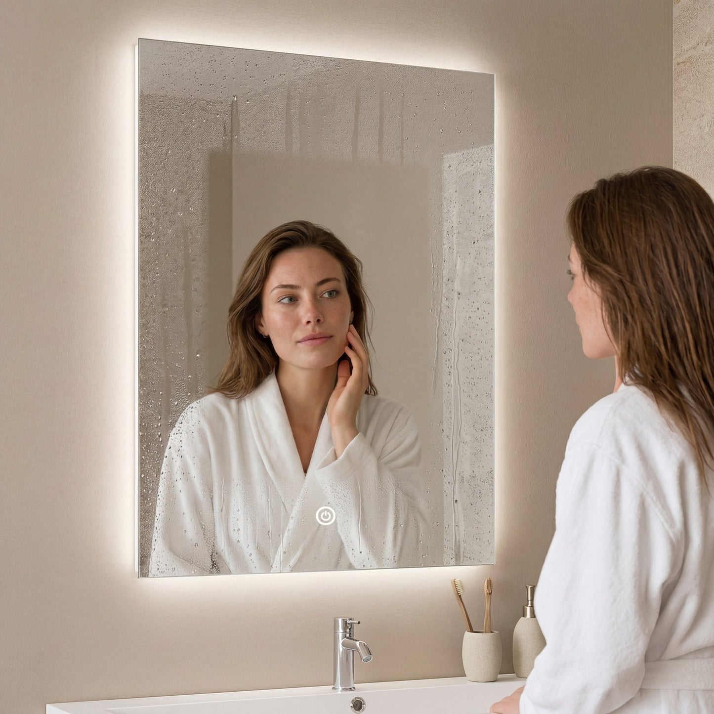Miroir Rectangulaire LED Cannes - 80 cm