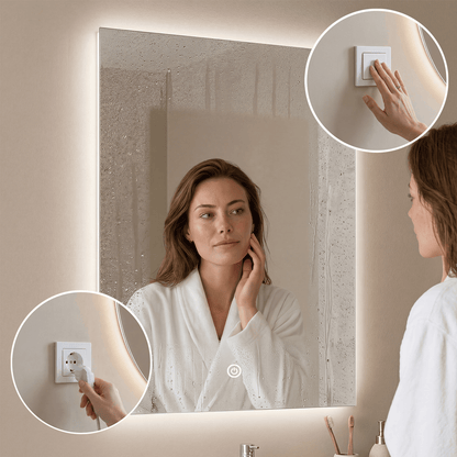 Miroir Rectangulaire LED Cannes - 80 cm