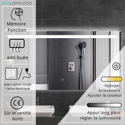 Miroir Rectangulaire LED Houston - 120 cm
