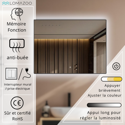 Miroir Rectangulaire LED Lyon - 80 cm