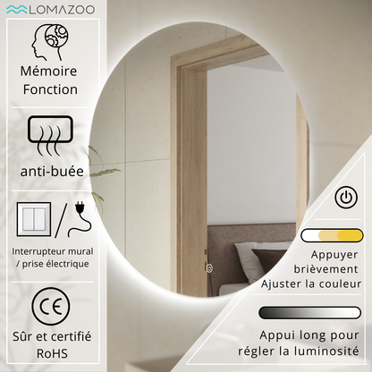 Miroir Rond LED Atlanta - 70 cm