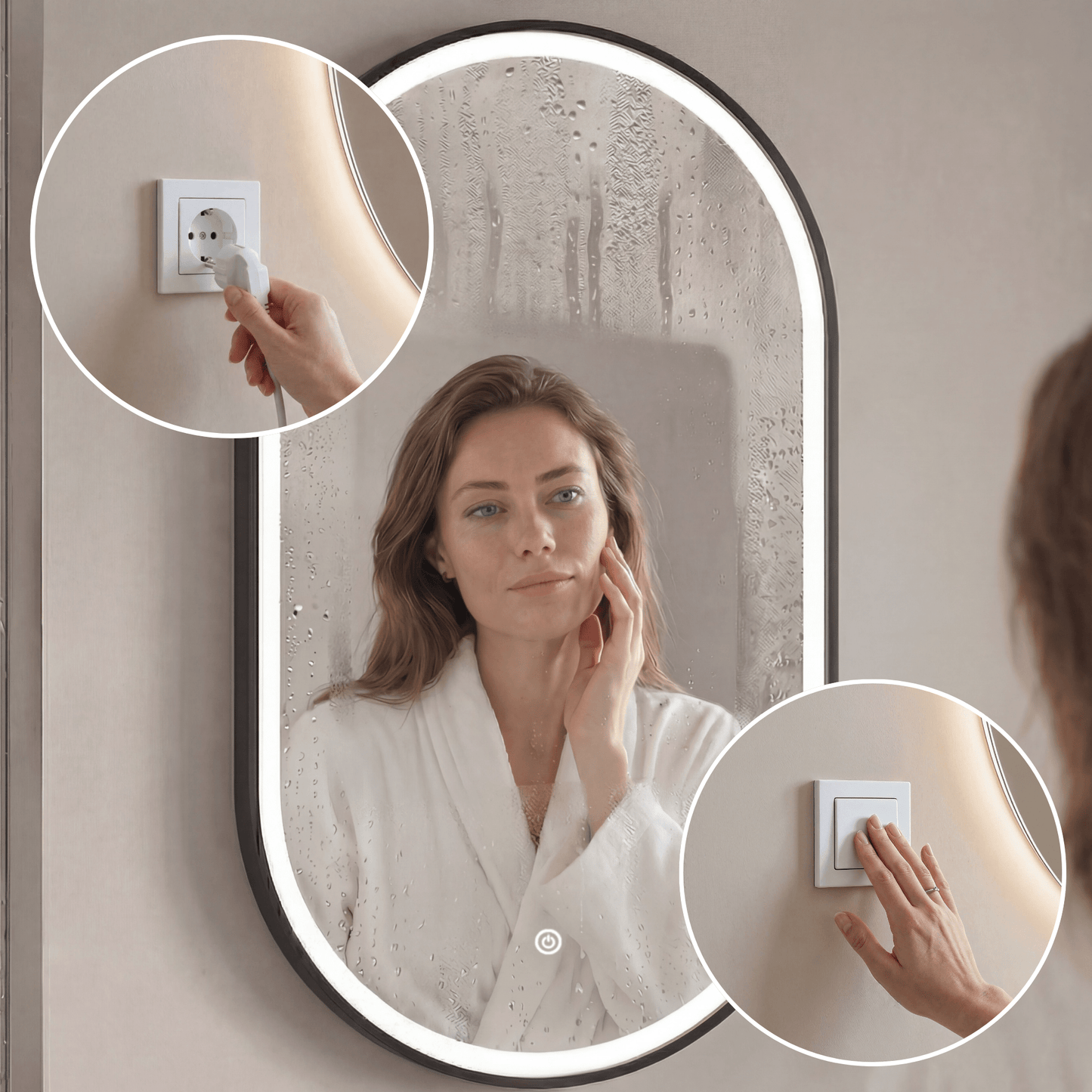 Miroir Ovale LED Frankfurt - 70 cm