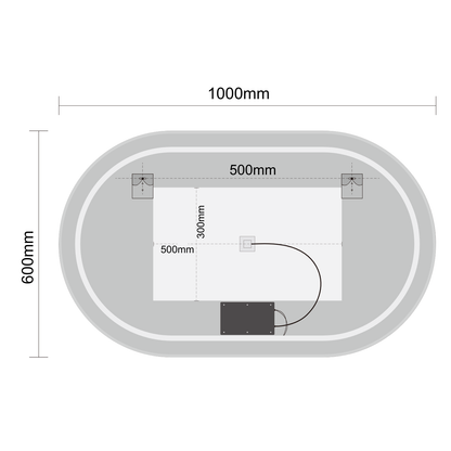 Miroir Ovale LED Genua - 100 cm