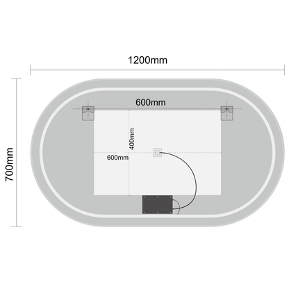 Miroir Ovale LED Genua - 120 cm