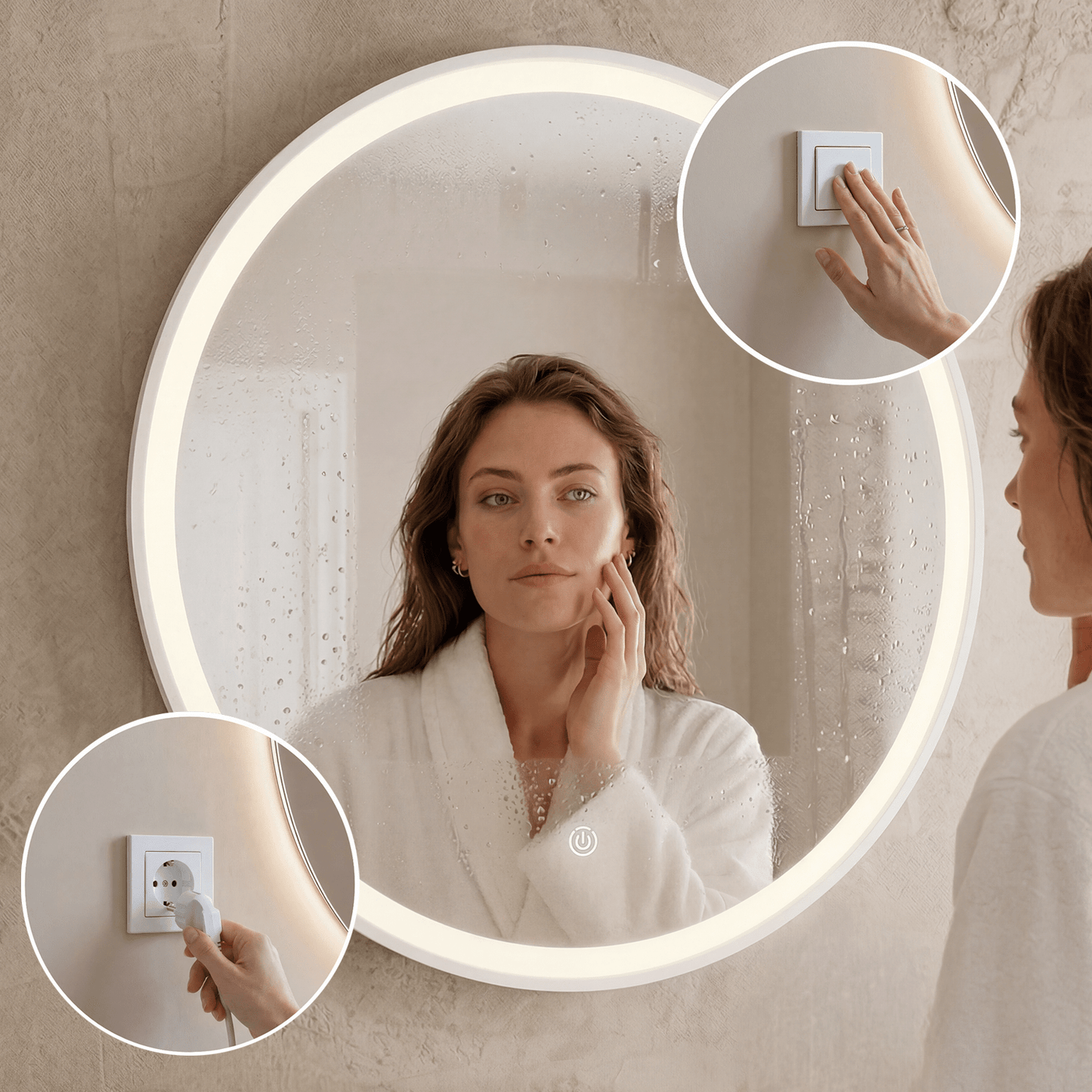 Miroir Rond LED Helsinki - 70 cm