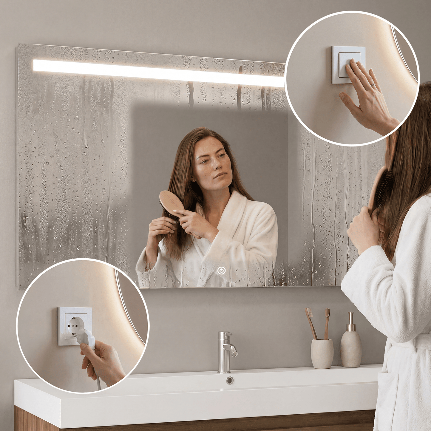 Miroir Rectangulaire LED Houston - 120 cm