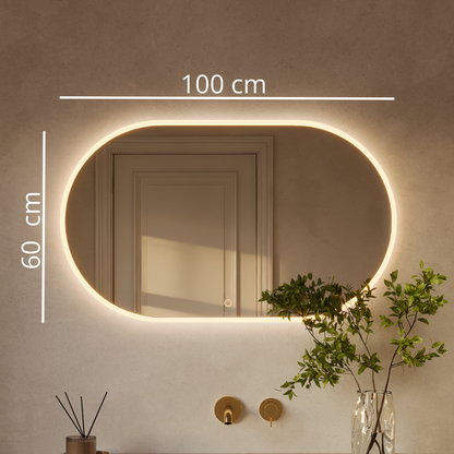Miroir Ovale LED Genua - 100 cm