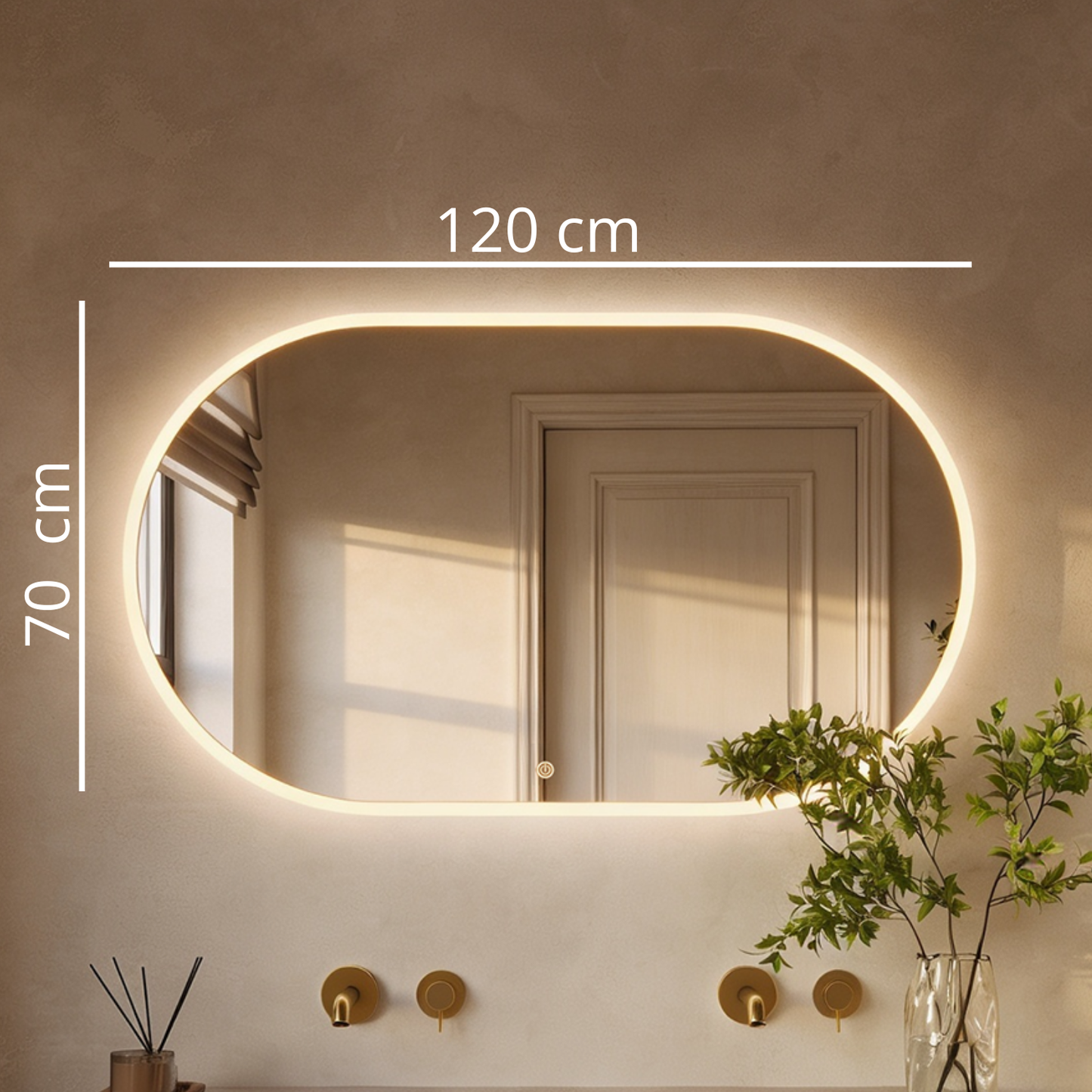 Miroir Ovale LED Genua - 120 cm