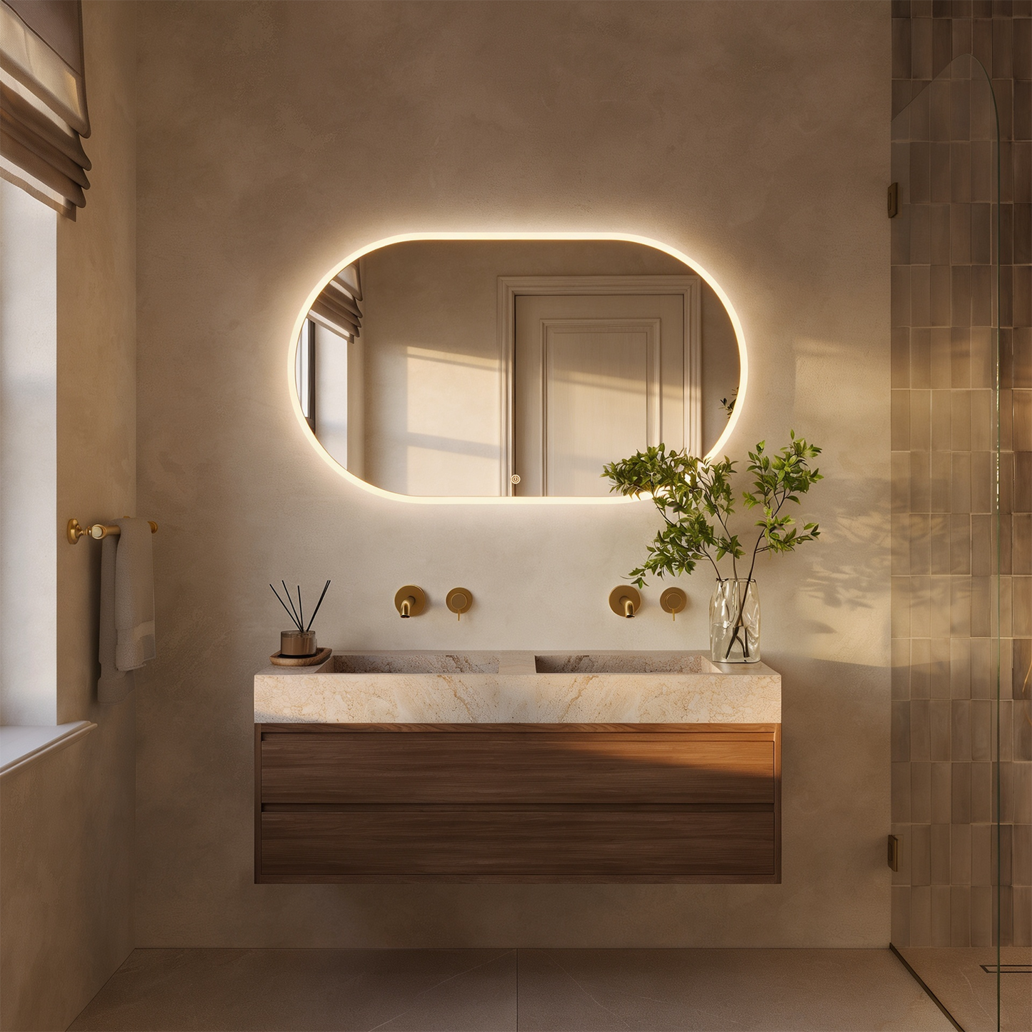 Miroir Ovale LED Genua - 120 cm