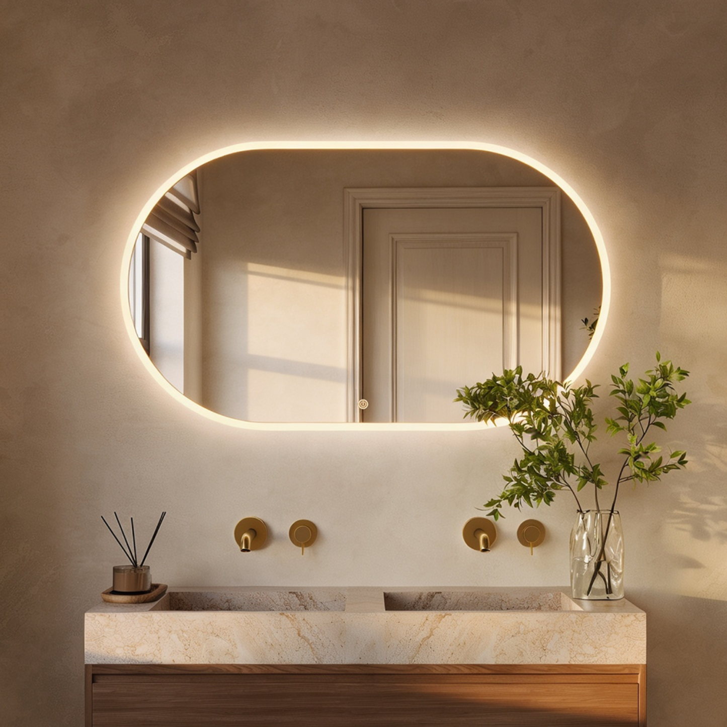 Miroir Ovale LED Genua - 120 cm