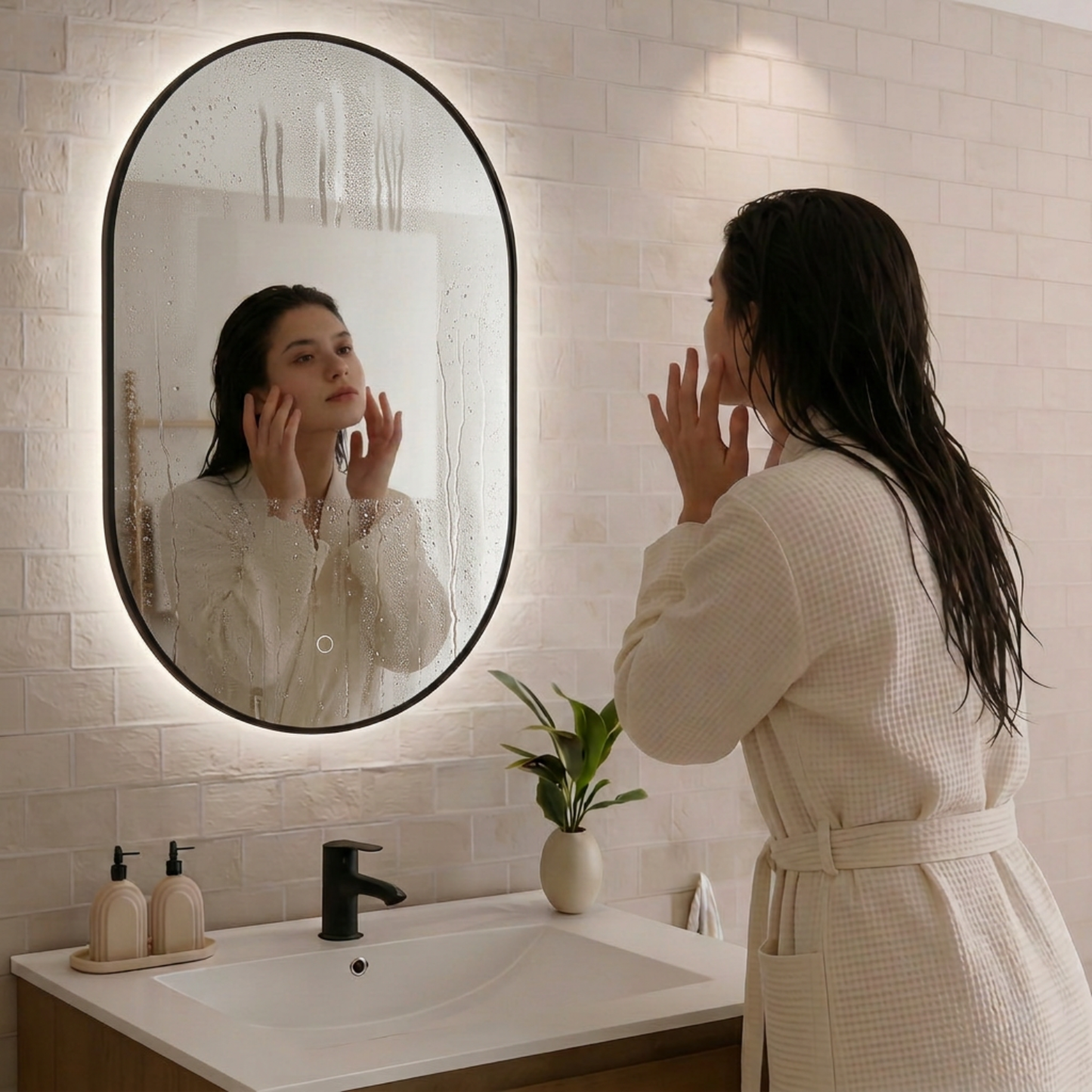 Miroir Ovale LED Tanger - 90 cm