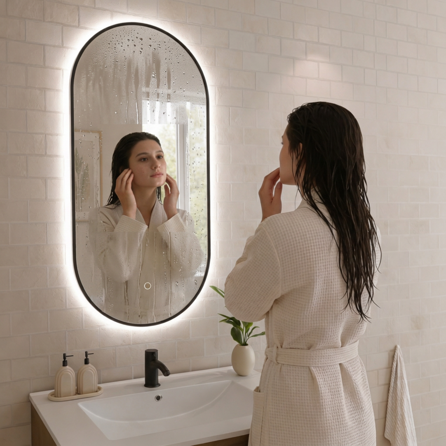 Miroir Ovale LED Tanger - 100 cm