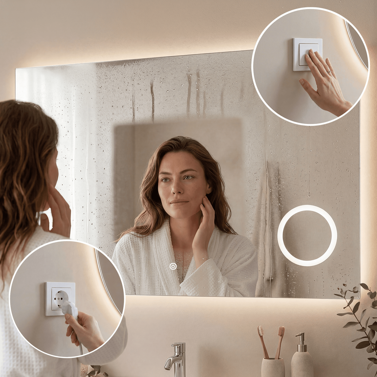 Miroir Rectangulaire LED Marseille - 100 cm