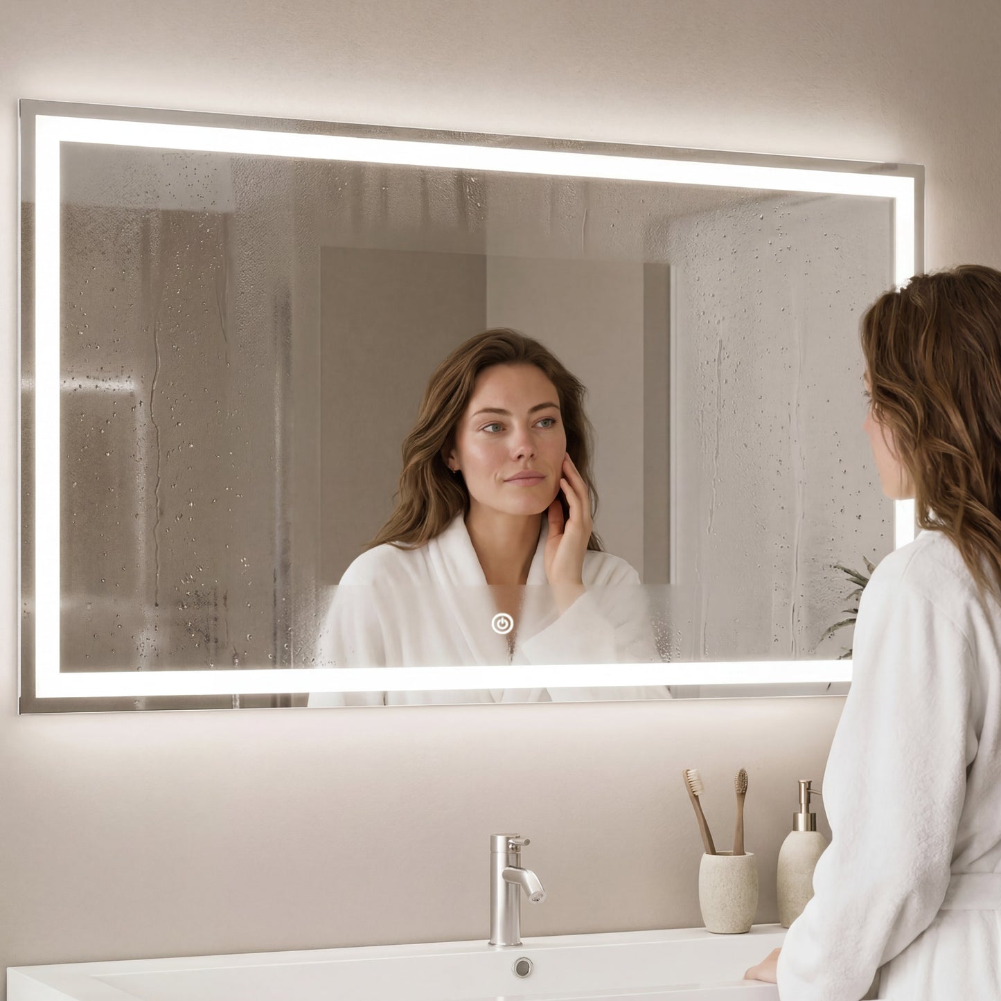 Miroir Rectangulaire LED Memphis - 120 cm