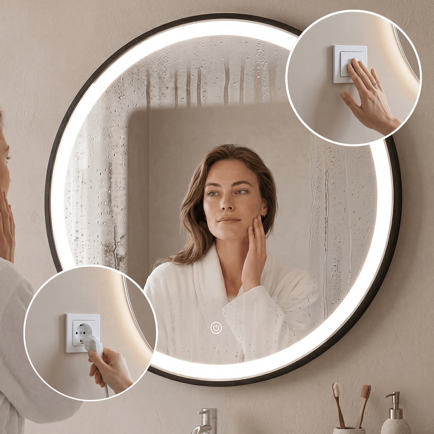 Miroir Rond LED Milano - 60 cm