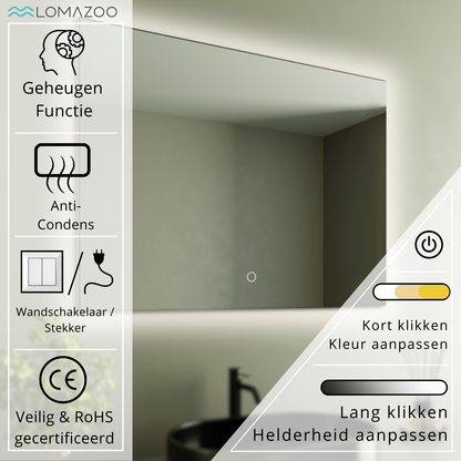 Miroir Rectangulaire LED Bryce - 80 cm