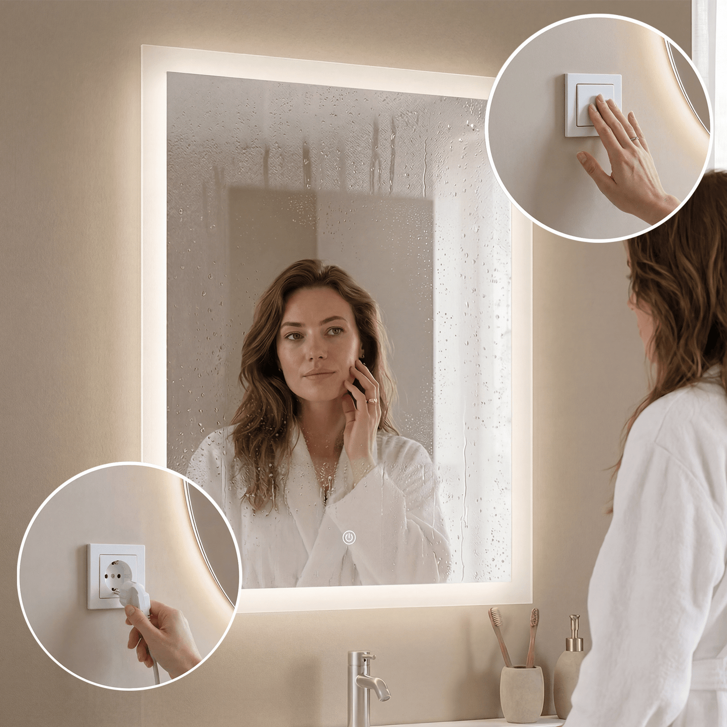 Miroir Rectangulaire LED Orlando - 80 cm