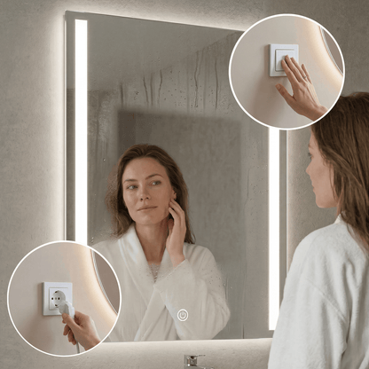 Miroir Rectangulaire LED Phoenix - 80 cm