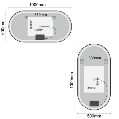 Miroir Ovale LED Tanger - 100 cm